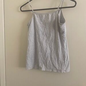 Fitted XL size 14 Junior light gray tank top with bra shelf. Stretchy.